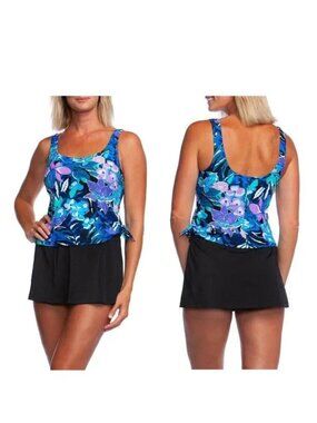 Maxine Of Hollywood Swimdress Size 12 Secret Garden One Piece
